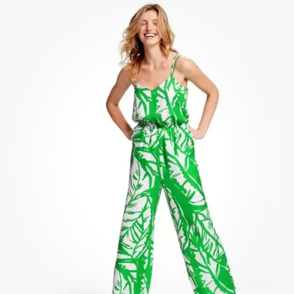 Lilly Pulitzer Green and White Leaf Print Dress